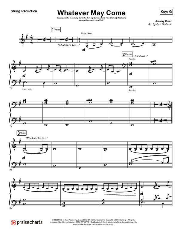 Whatever May Come String Pack (Jeremy Camp / Adrienne Camp)