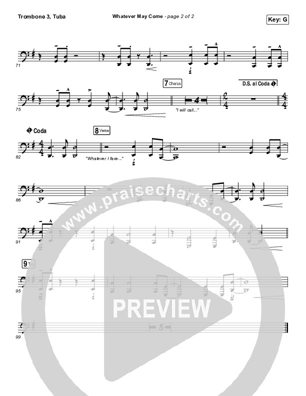 Whatever May Come Trombone 3/Tuba (Jeremy Camp / Adrienne Camp)