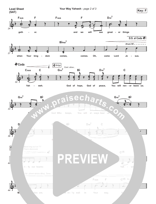 Your Way Yahweh Sheet Music Jeremy Camp Adrienne Camp Praisecharts your way yahweh sheet music jeremy