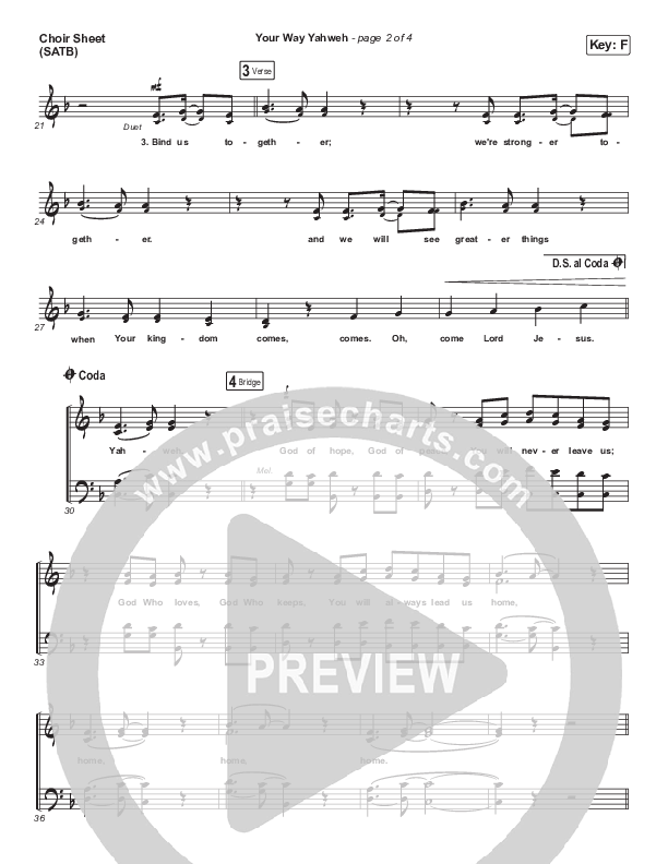 Your Way Yahweh Choir Vocals (SATB) (Jeremy Camp / Adrienne Camp)