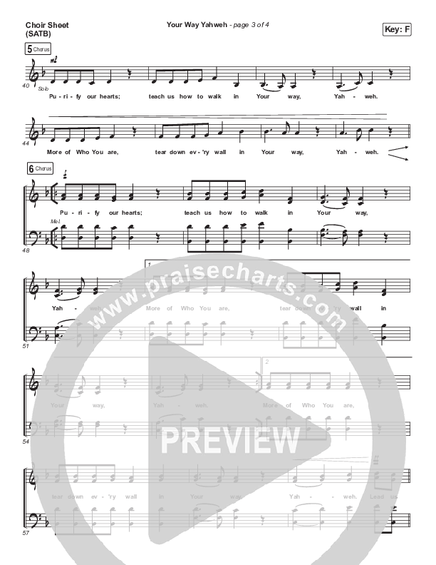Your Way Yahweh Choir Sheet (SATB) (Jeremy Camp / Adrienne Camp)