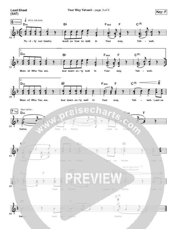 Your Way Yahweh Lead Sheet (SAT) (Jeremy Camp / Adrienne Camp)