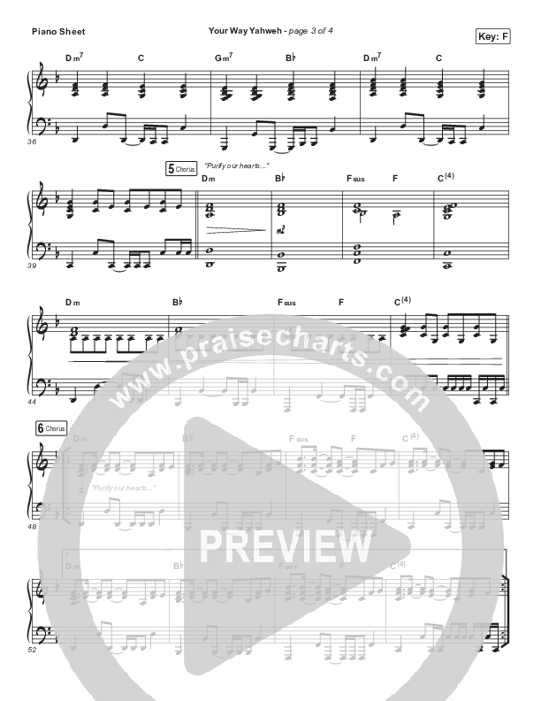 Your Way Yahweh Piano Sheet (Jeremy Camp / Adrienne Camp)