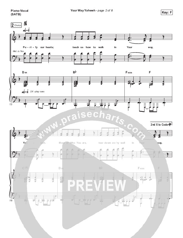 Your Way Yahweh Piano/Vocal Pack (Jeremy Camp / Adrienne Camp)