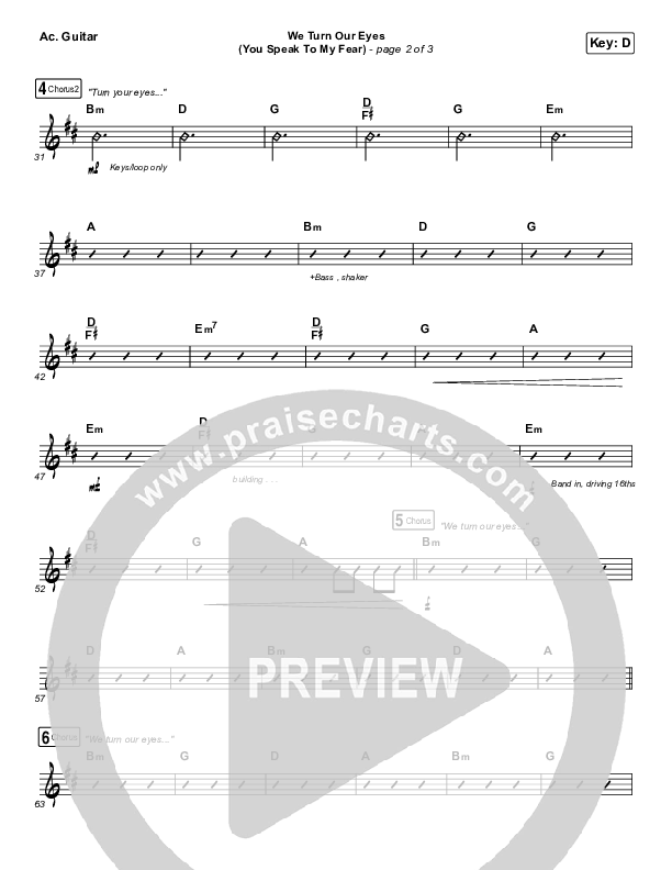 We Turn Our Eyes Acoustic Guitar (Jeremy Camp / Adrienne Camp)