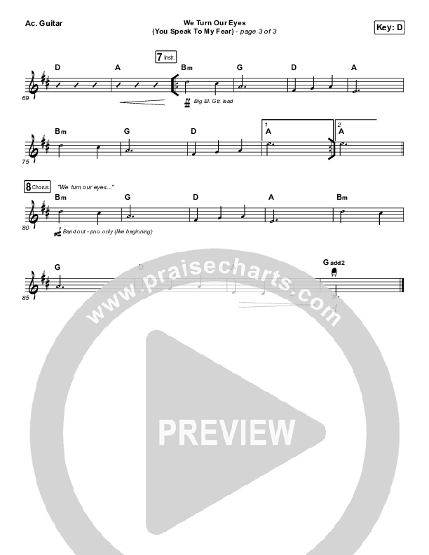 We Turn Our Eyes Acoustic Guitar (Jeremy Camp / Adrienne Camp)