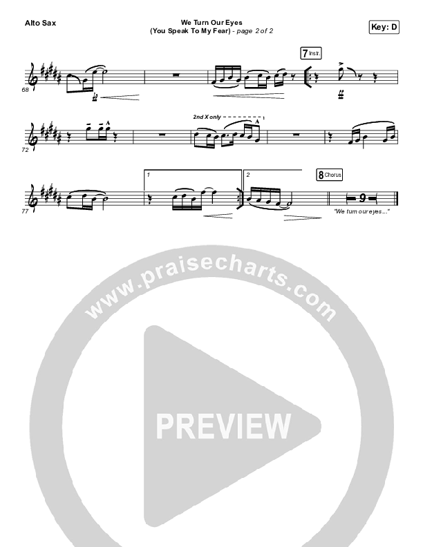 We Turn Our Eyes Alto Sax (Jeremy Camp / Adrienne Camp)