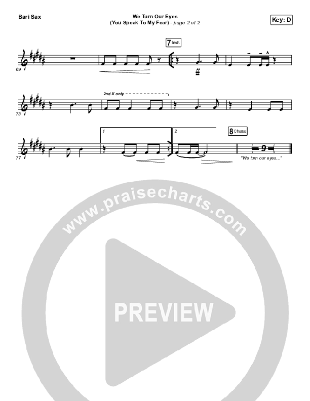 We Turn Our Eyes Bari Sax (Jeremy Camp / Adrienne Camp)