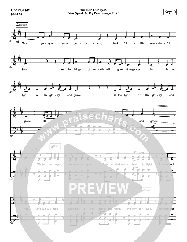 We Turn Our Eyes Choir Sheet (SATB) (Jeremy Camp / Adrienne Camp)