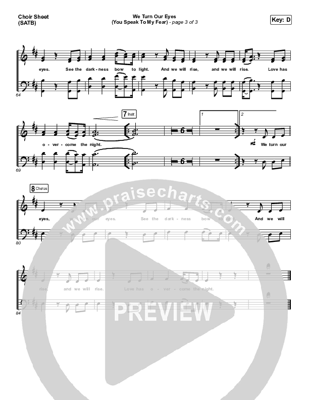 We Turn Our Eyes Choir Sheet (SATB) (Jeremy Camp / Adrienne Camp)