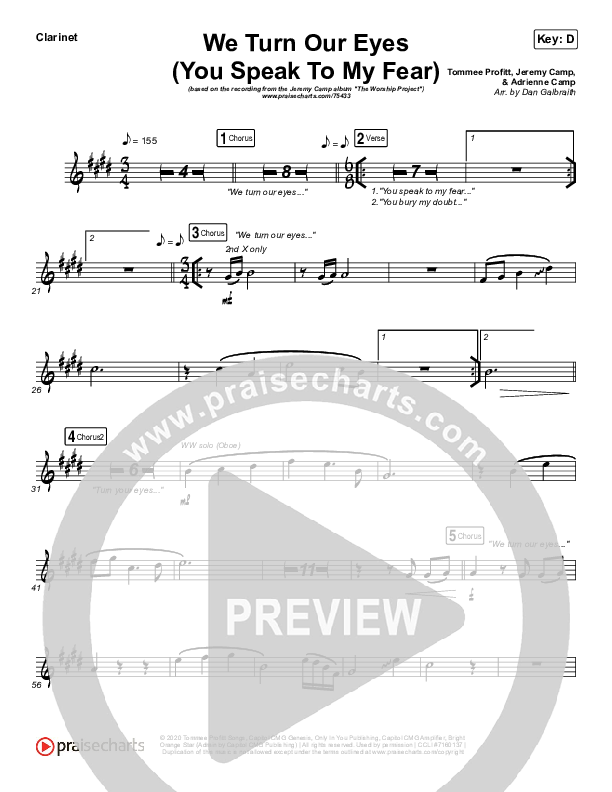 We Turn Our Eyes Wind Pack (Jeremy Camp / Adrienne Camp)