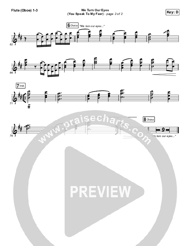 We Turn Our Eyes Flute/Oboe 1/2/3 (Jeremy Camp / Adrienne Camp)