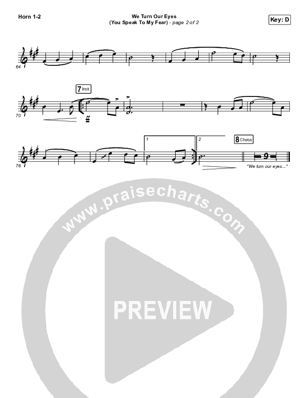 We Turn Our Eyes French Horn 1/2 (Jeremy Camp / Adrienne Camp)