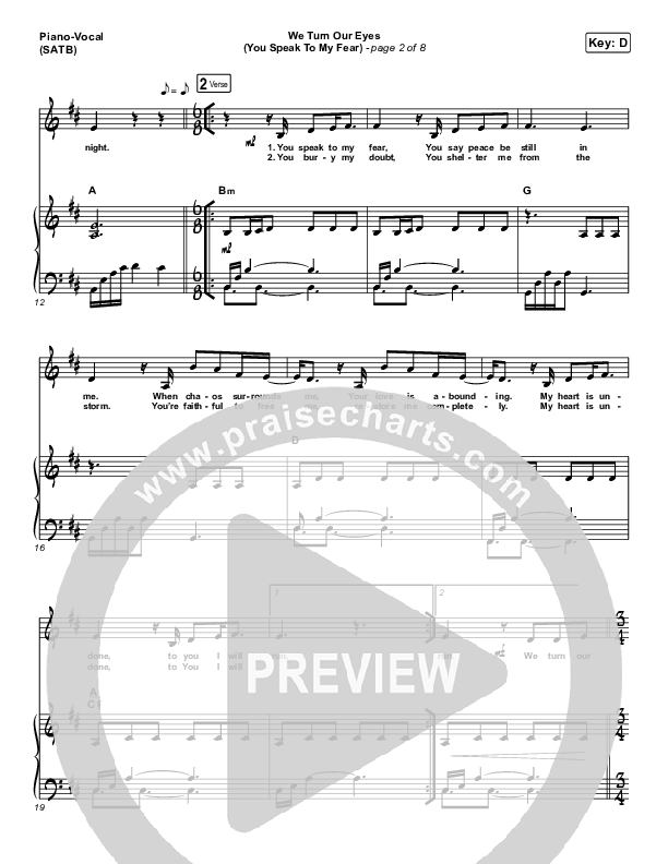 We Turn Our Eyes Piano/Vocal Pack (Jeremy Camp / Adrienne Camp)