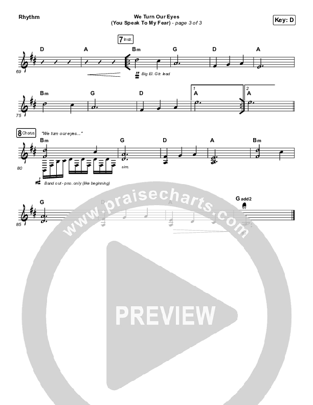 We Turn Our Eyes Rhythm Chart (Jeremy Camp / Adrienne Camp)