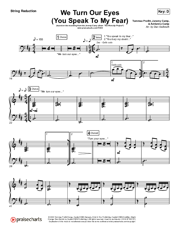 We Turn Our Eyes String Pack (Jeremy Camp / Adrienne Camp)