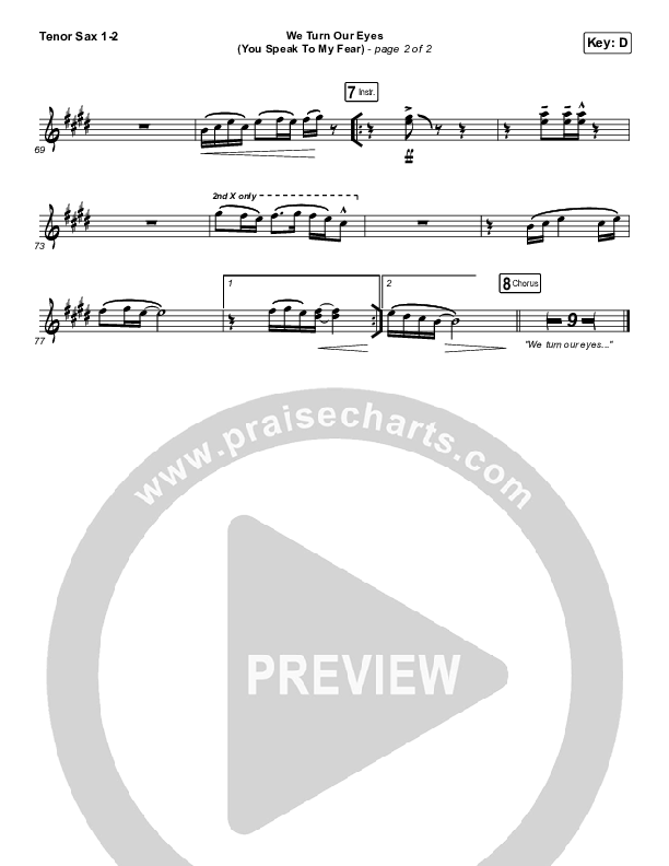 We Turn Our Eyes Tenor Sax 1/2 (Jeremy Camp / Adrienne Camp)