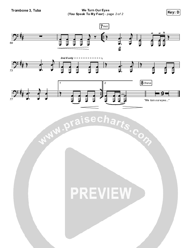 We Turn Our Eyes Trombone 3/Tuba (Jeremy Camp / Adrienne Camp)