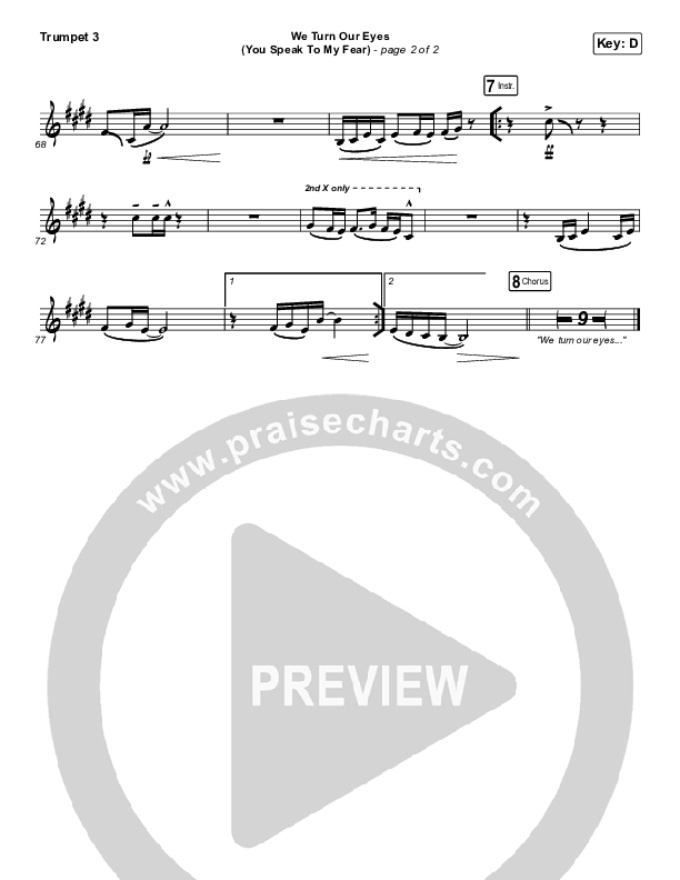 We Turn Our Eyes Trumpet 3 (Jeremy Camp / Adrienne Camp)