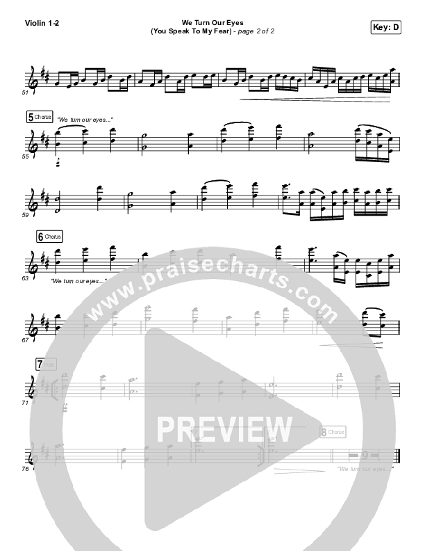 We Turn Our Eyes Violin 1/2 (Jeremy Camp / Adrienne Camp)