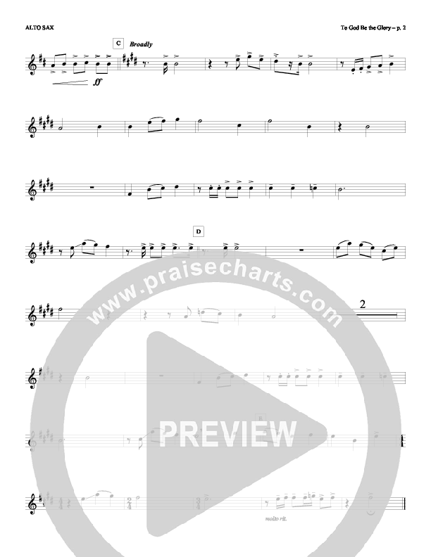 To God Be the Glory Alto Sax (Todd Billingsley)