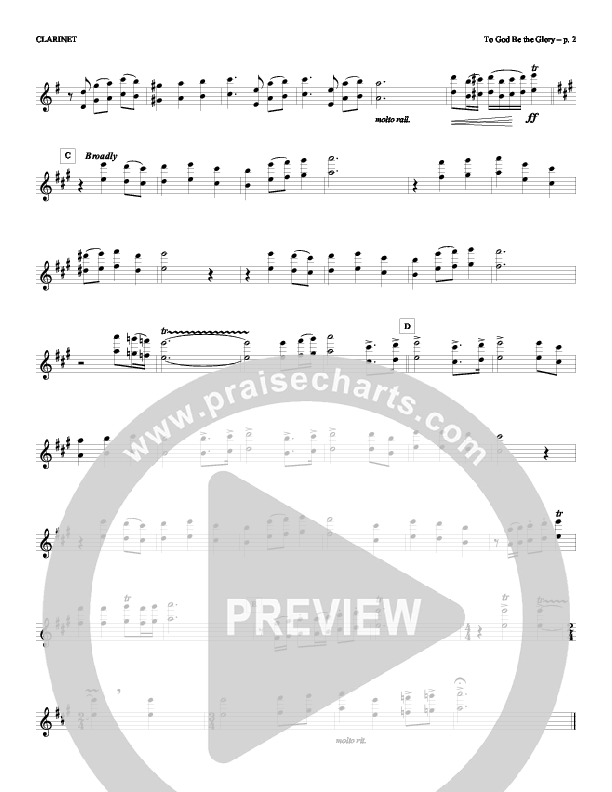 To God Be the Glory Clarinet (Todd Billingsley)