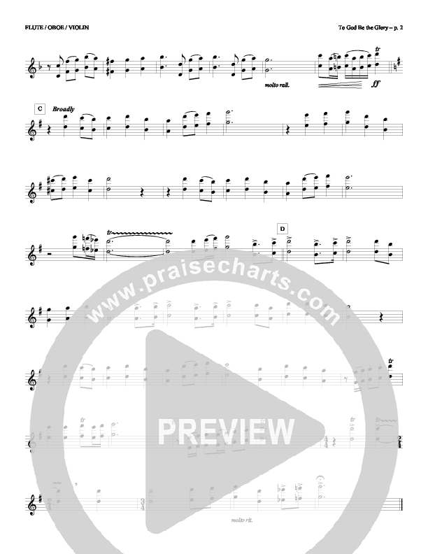 To God Be the Glory Flute/Oboe (Todd Billingsley)