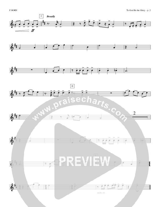 To God Be the Glory French Horn (Todd Billingsley)