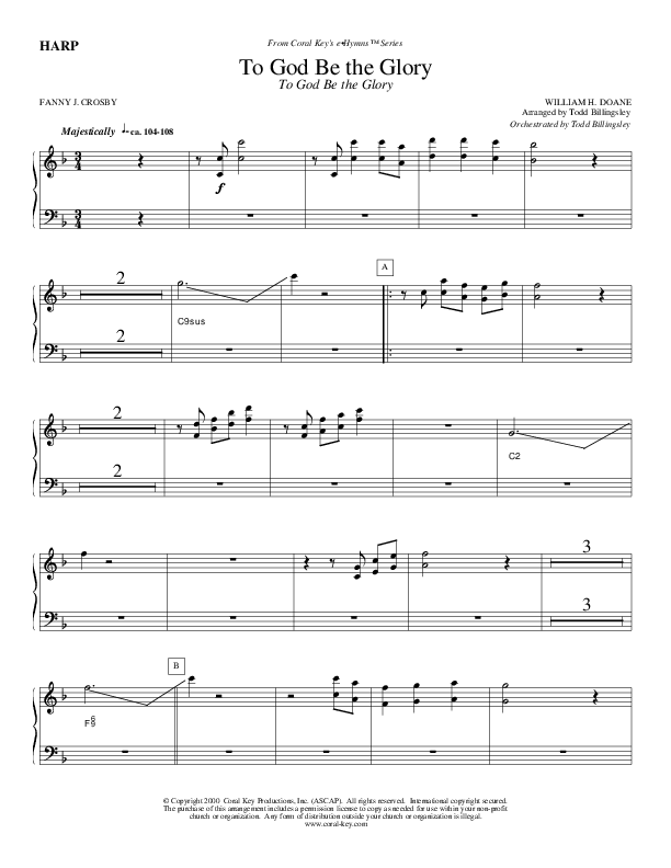 To God Be the Glory Harp (Todd Billingsley)