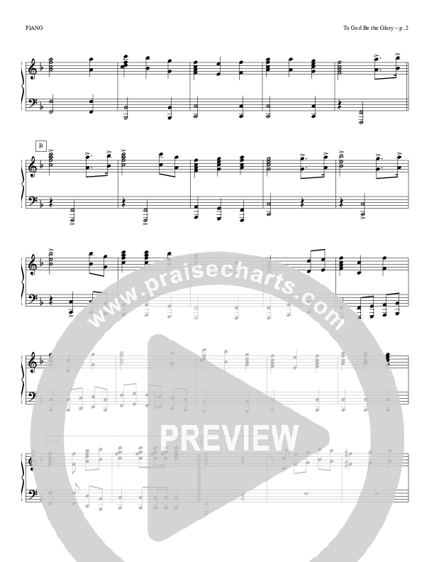 To God Be the Glory Piano Sheet (Todd Billingsley)