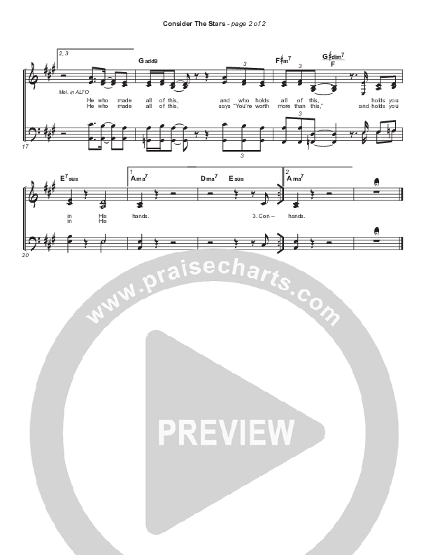 Consider The Stars Hymn Sheet (Keith & Kristyn Getty)