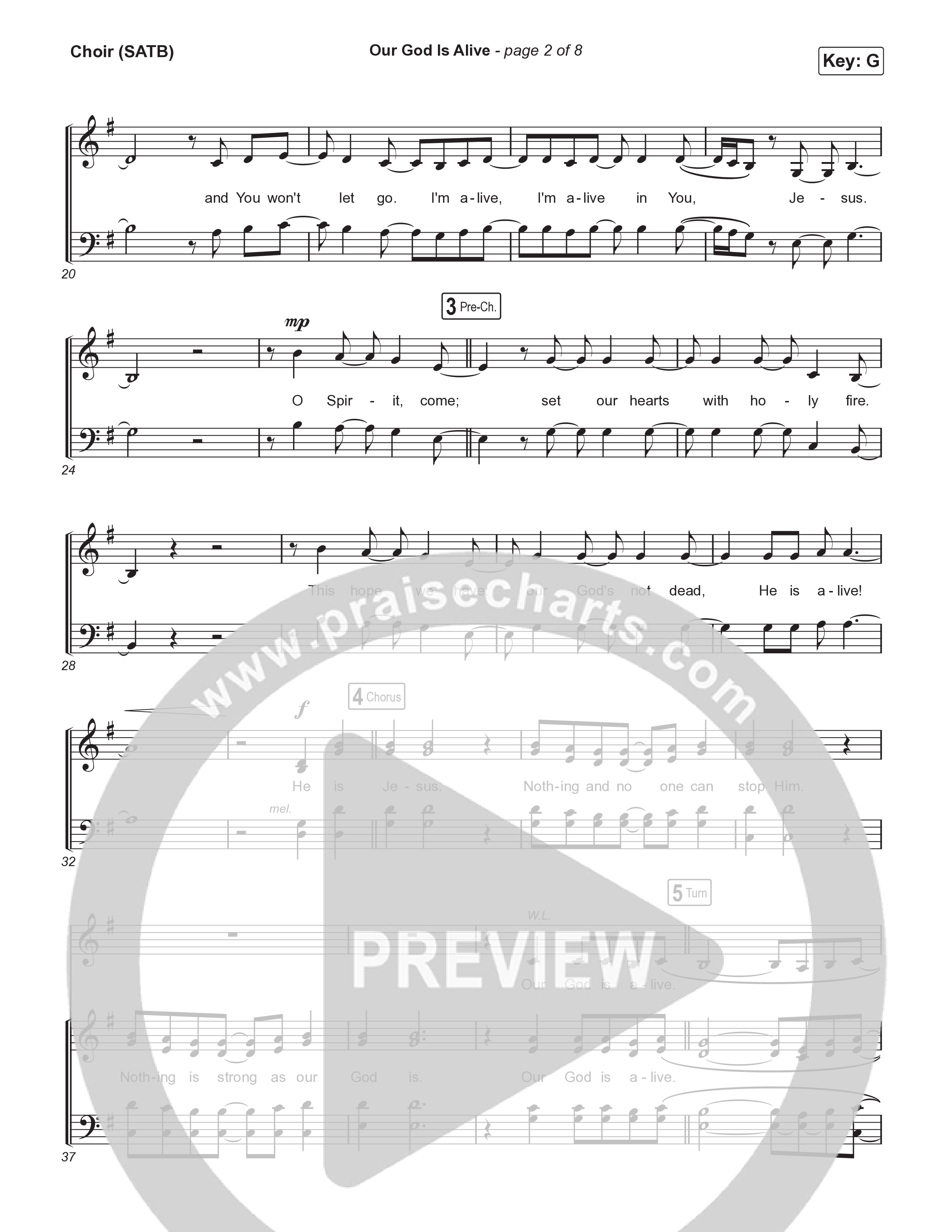 Our God Is Alive Choir Sheet (SATB) (Austin Stone Worship)