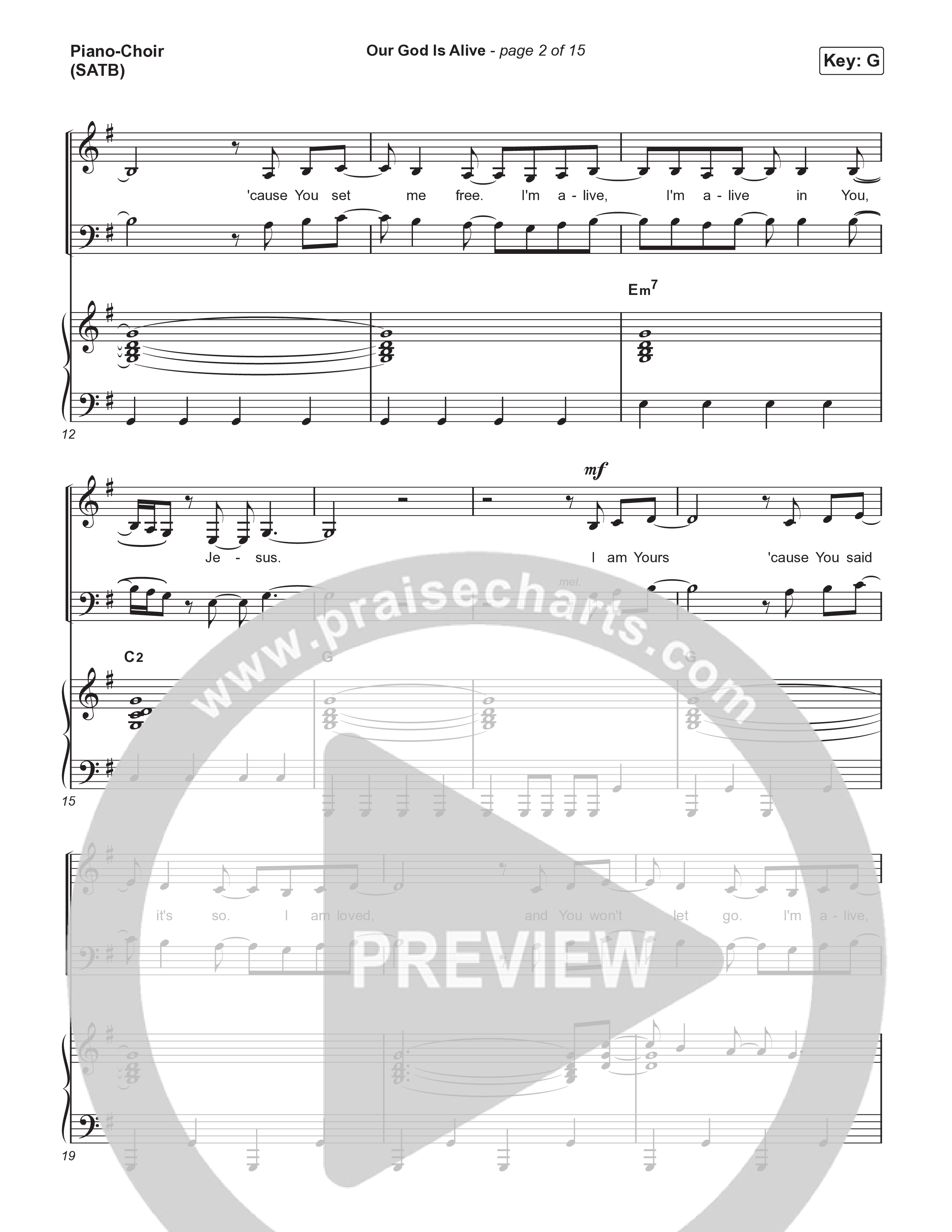 Our God Is Alive Piano/Vocal (SATB) (Austin Stone Worship)