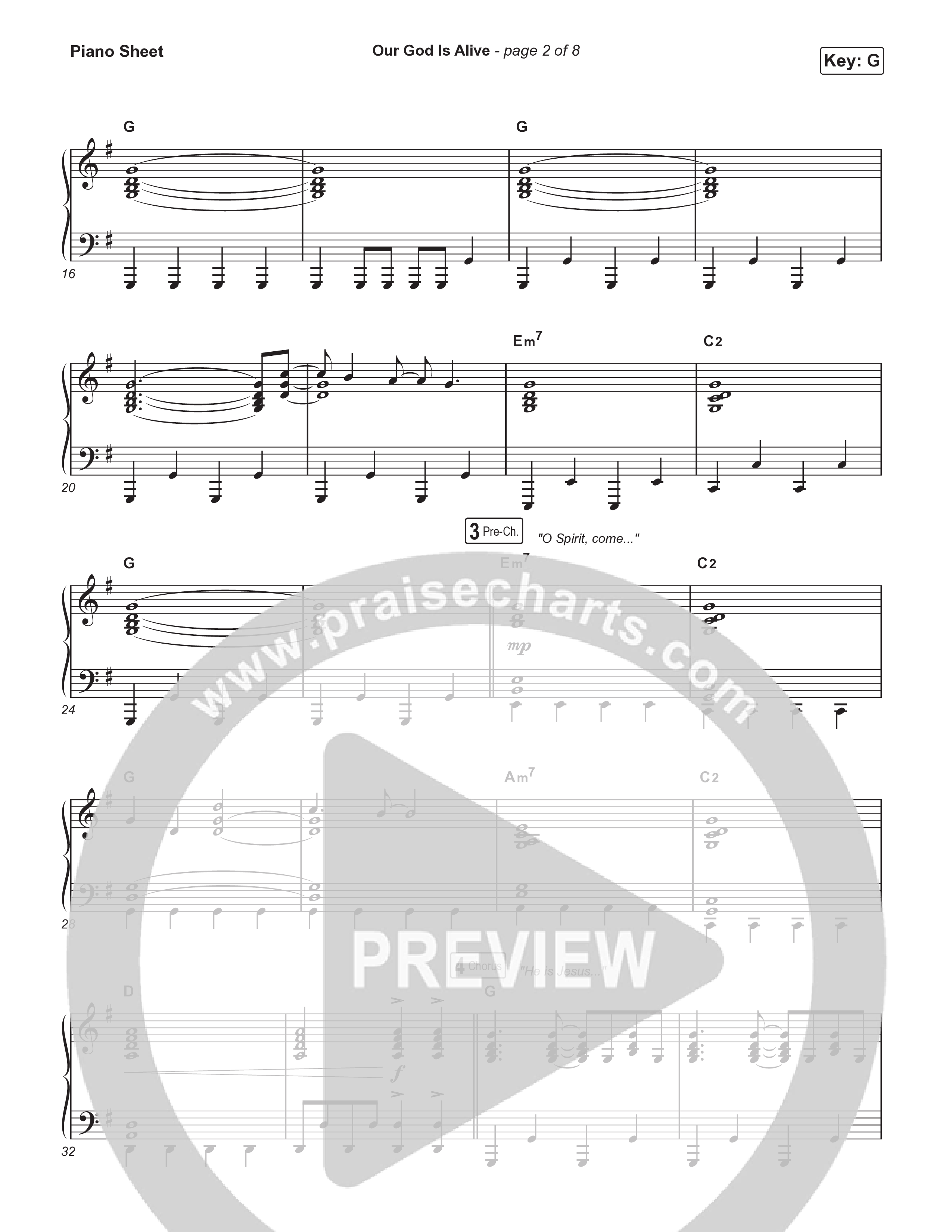 Our God Is Alive Piano Sheet (Austin Stone Worship)