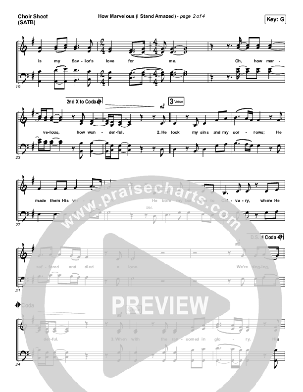 How Marvelous (I Stand Amazed) Choir Sheet (SATB) (Austin Stone Worship)