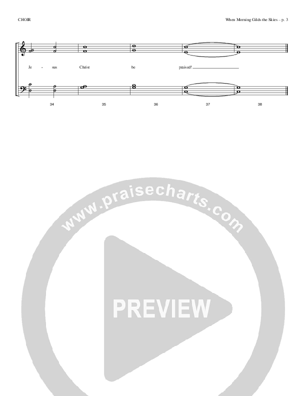 When Morning Gilds The Skies Choir Sheet (Todd Billingsley)