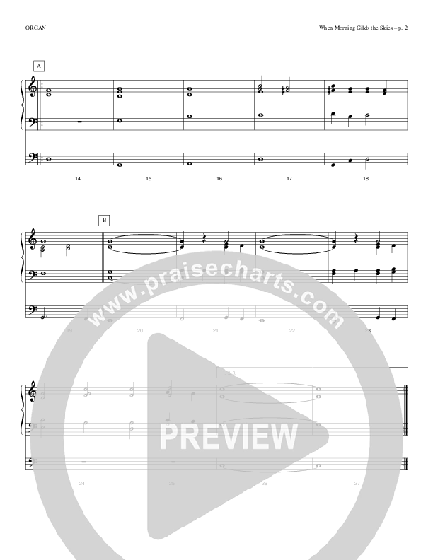 When Morning Gilds The Skies Organ (Todd Billingsley)