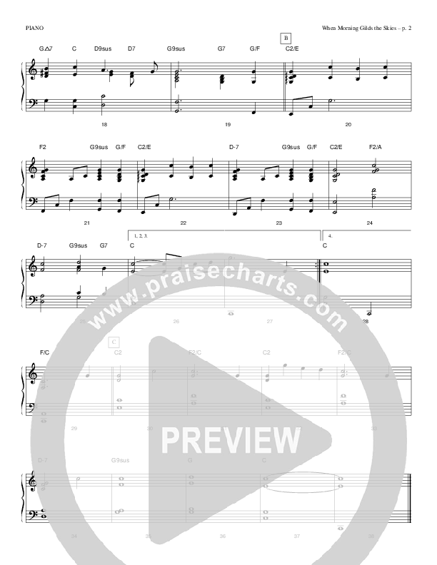 When Morning Gilds The Skies Piano Sheet (Todd Billingsley)