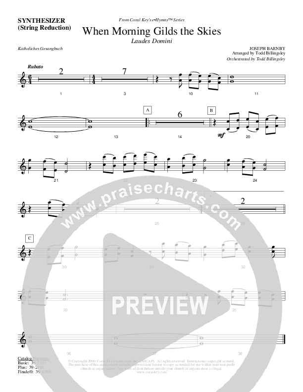 When Morning Gilds The Skies Synth Strings (Todd Billingsley)