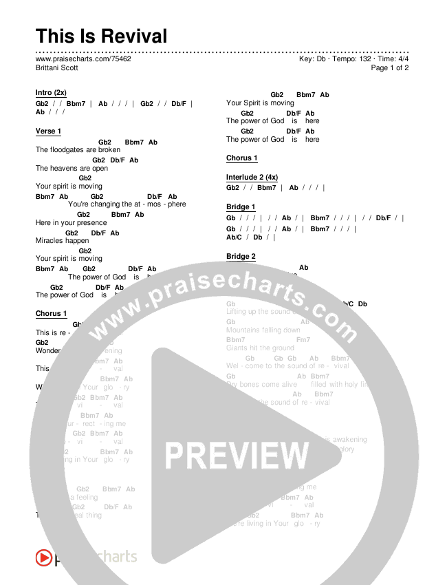 This Is Revival Chords & Lyrics (Brittani Scott)
