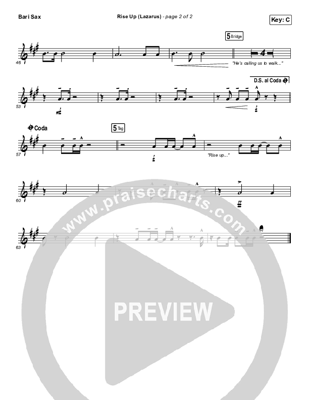 Rise Up (Lazarus) Bari Sax (CAIN)