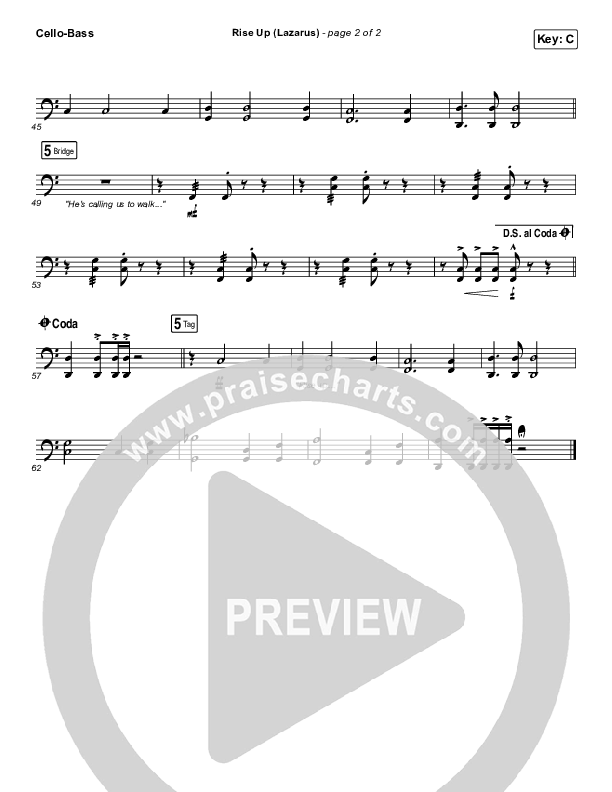 Rise Up (Lazarus) Cello/Bass (CAIN)