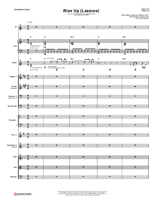 Rise Up (Lazarus) Conductor's Score (CAIN)