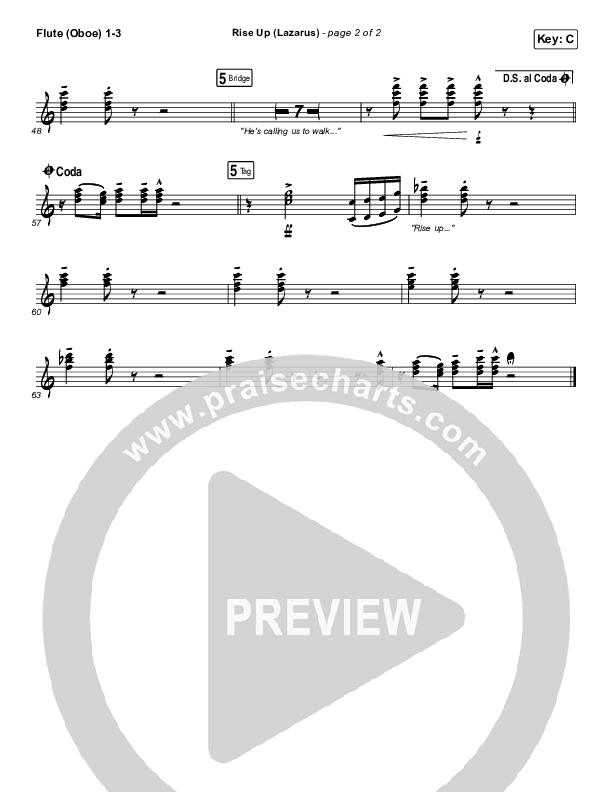 Rise Up (Lazarus) Flute/Oboe 1/2/3 (CAIN)