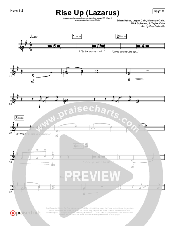 Rise Up (Lazarus) French Horn 1/2 (CAIN)