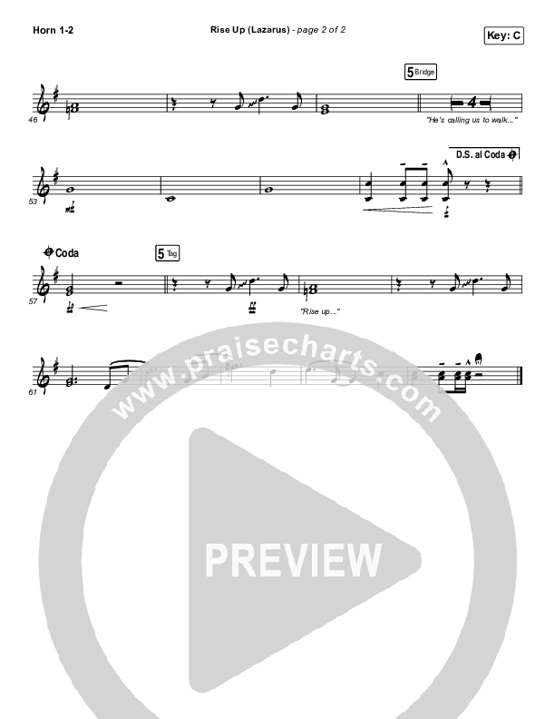 Rise Up (Lazarus) French Horn 1/2 (CAIN)