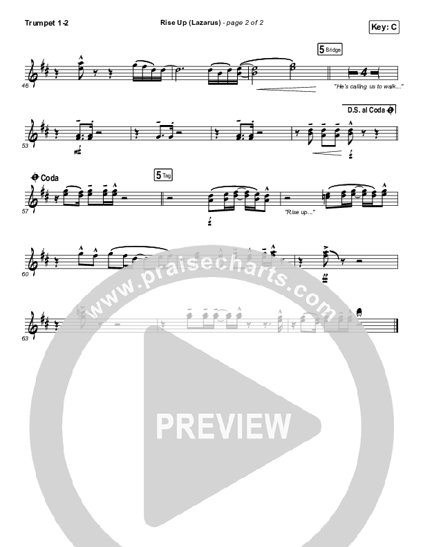 Rise Up (Lazarus) Trumpet 1,2 (CAIN)