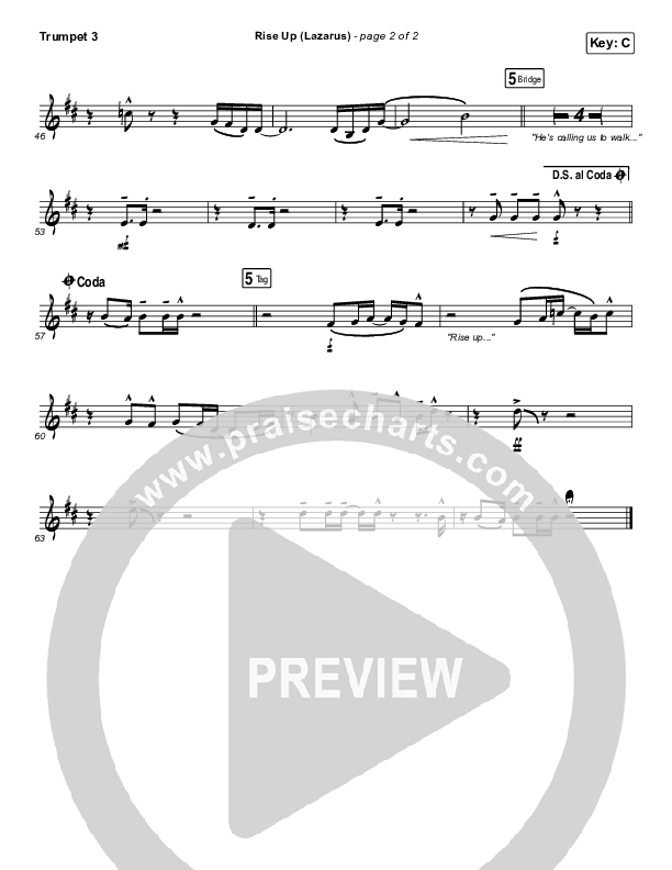 Rise Up (Lazarus) Trumpet 3 (CAIN)