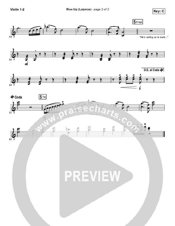 Rise Up (Lazarus) Violin 1/2 (CAIN)