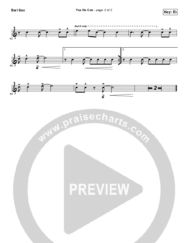 Yes He Can Bari Sax (CAIN)